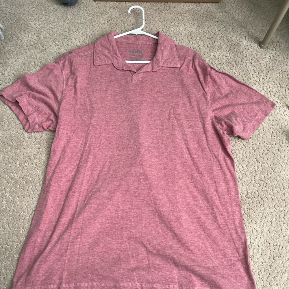 PD&C Heathered Red Polo Shirt Excellent Condition